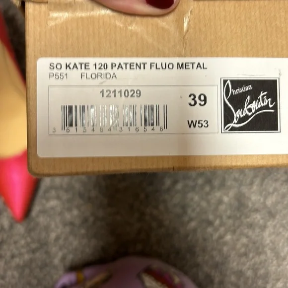 NWOT Christian Louboutin So Kate 120 Barbie Hot Fluor Metal Pink 39 EU Florida - Picture 8 of 8